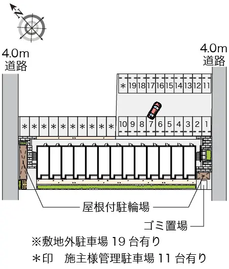 ★手数料０円★熊谷市新堀新田 月極駐車場